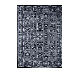 BLACK WOOL CARPET WITH CLASSIC GARDEN DESIGN