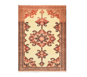 PERSIAN ORIENTAL CAPRET IN BEIGE AND SHADES OF ORANGE 