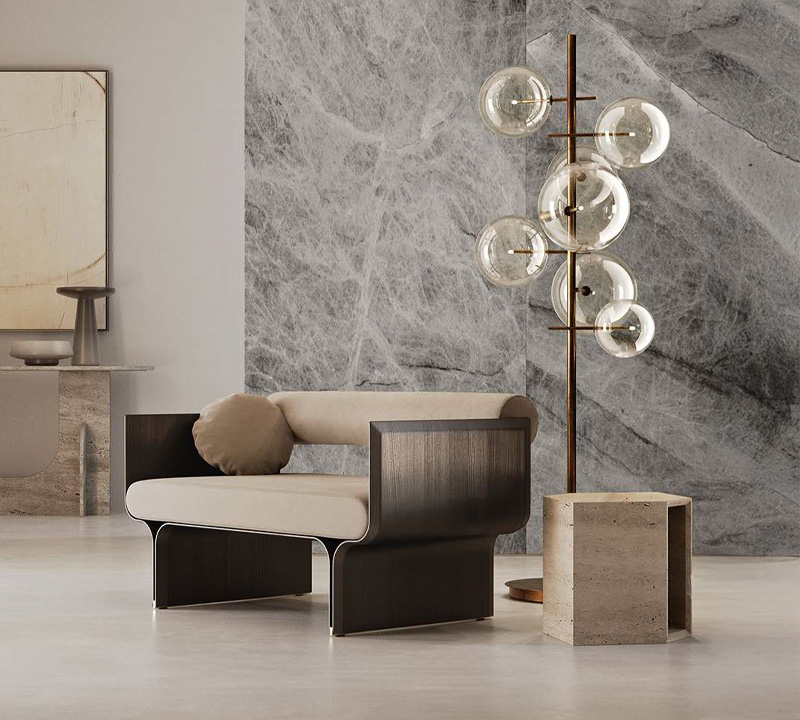 Contemporary designer dining room set in a luxury Cyprus home interior, showcasing premium Italian furniture and elegant styling.