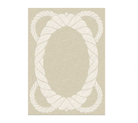 A beige background modern design rug with a rope shape design