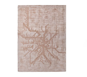 A modern design rug Featuring a beige abstract design